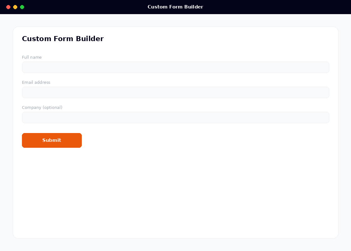 Custom Form Builder & Standalone Forms