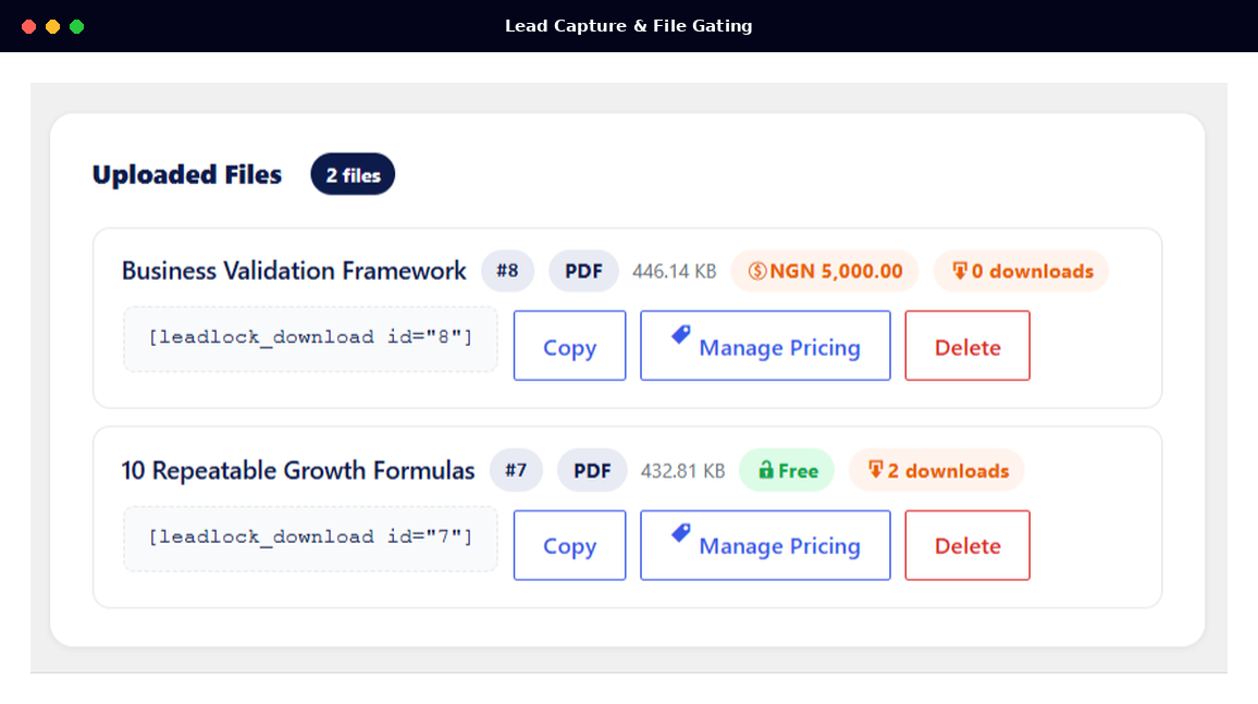 Lead Capture & File Gating